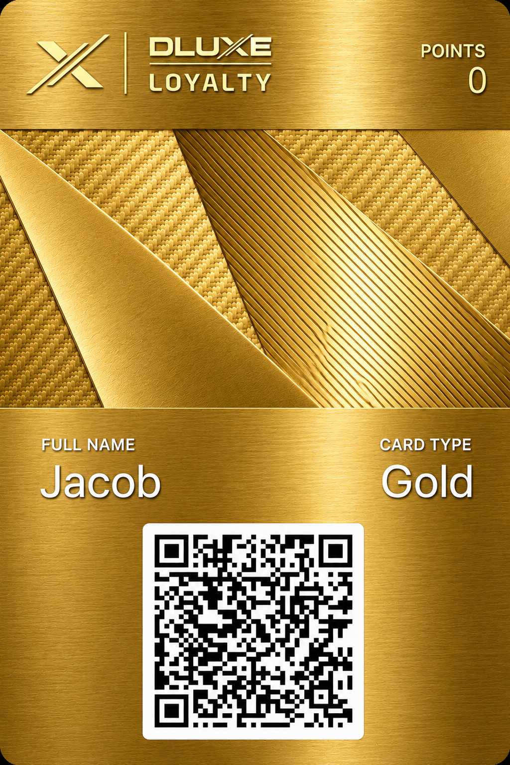 D Luxe Gold loyalty card